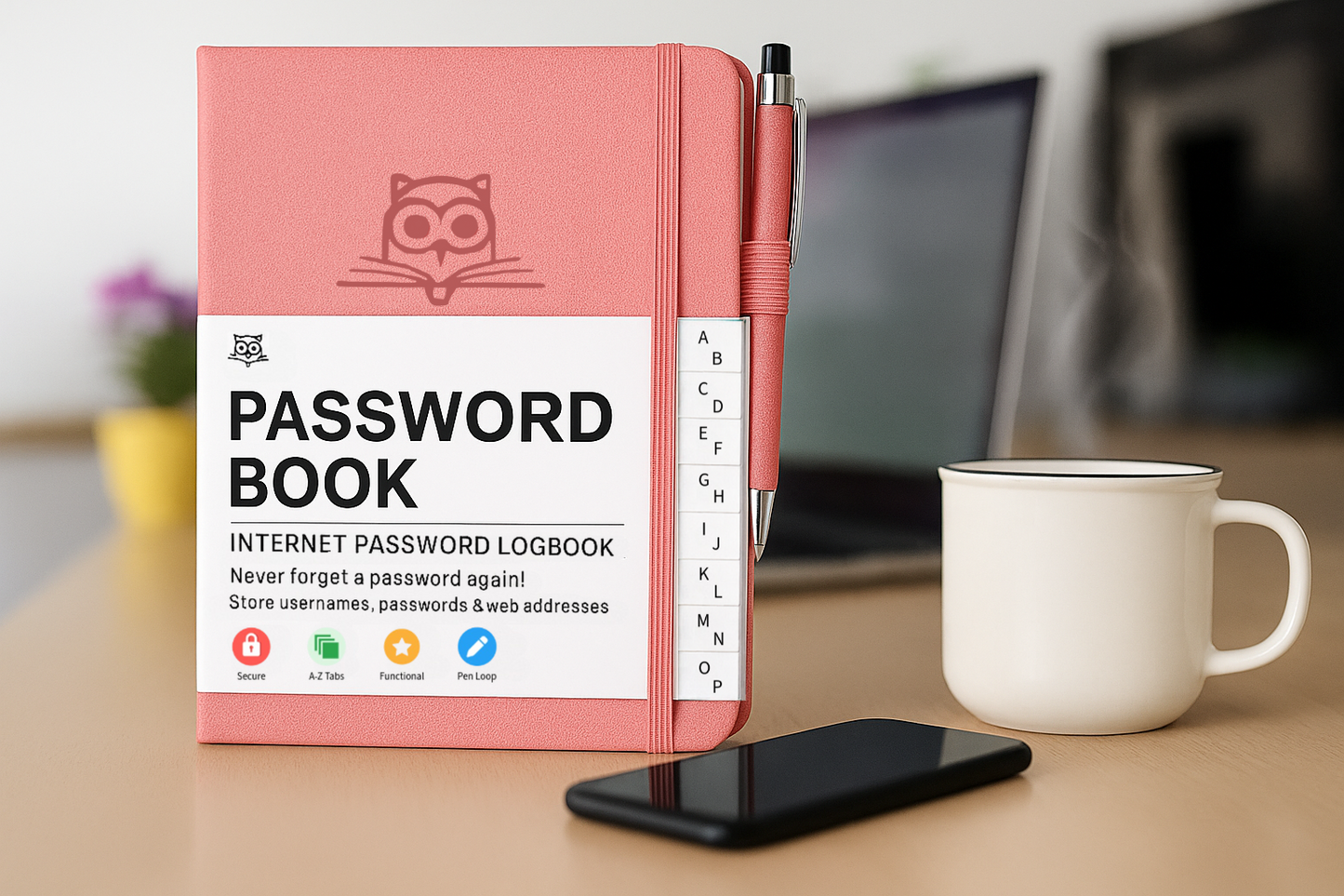 Password Organizer Book - Store Usernames & Passwords Offline
