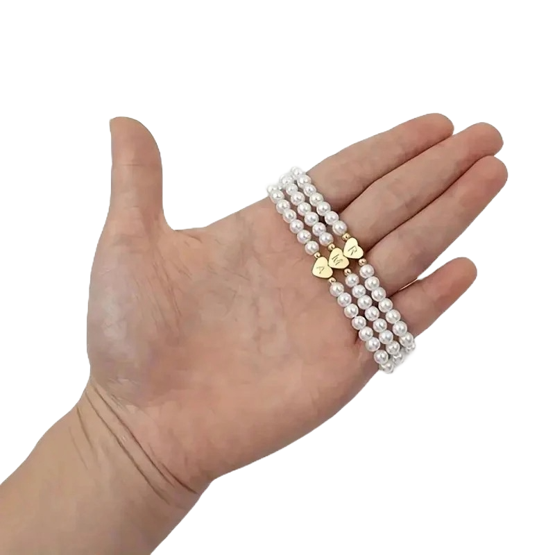 Personalized Pearl Bracelet - Initials A-Z