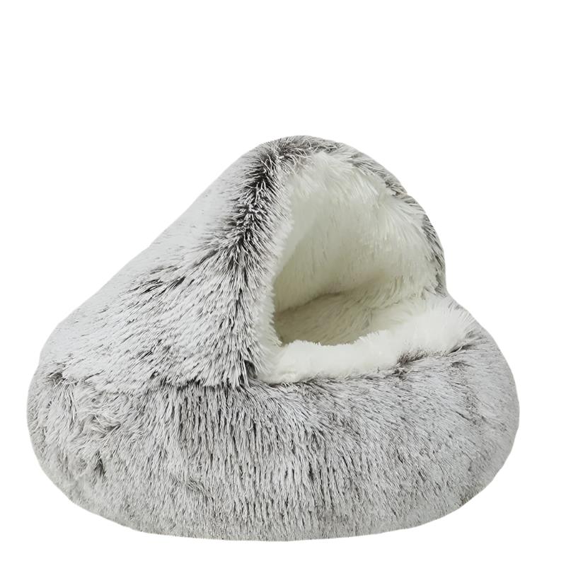 SnuggleCove⢠- Hooded Plush Pet Bed
