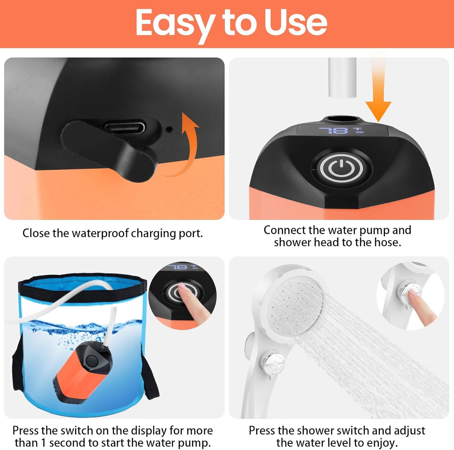 Portable Electric Shower Pump
