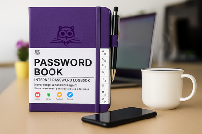 Password Organizer Book - Store Usernames & Passwords Offline