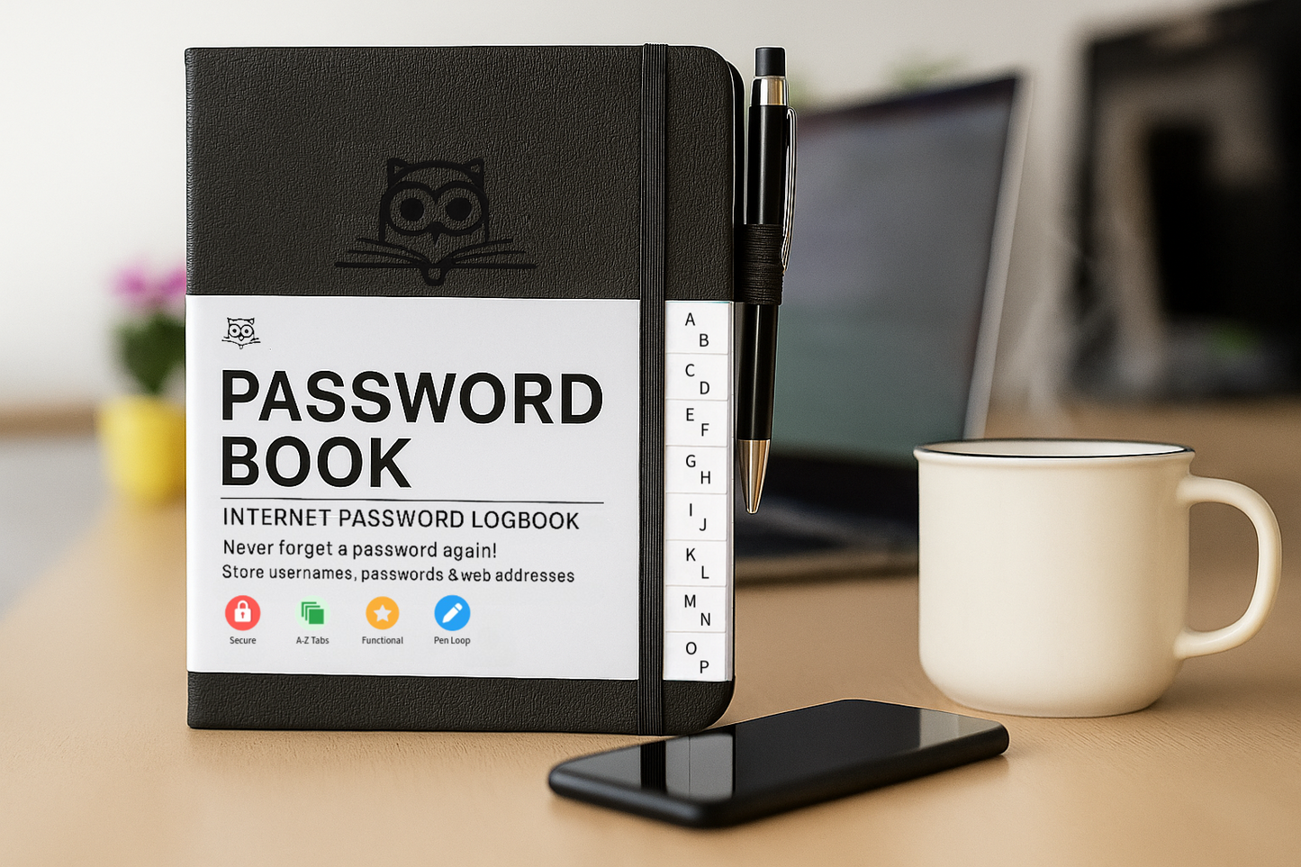 Password Organizer Book - Store Usernames & Passwords Offline