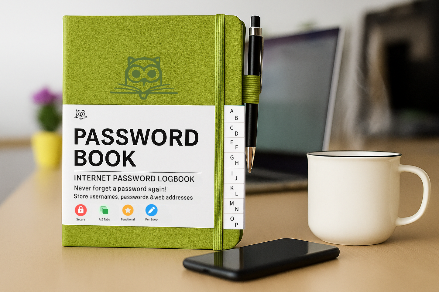 Password Organizer Book - Store Usernames & Passwords Offline