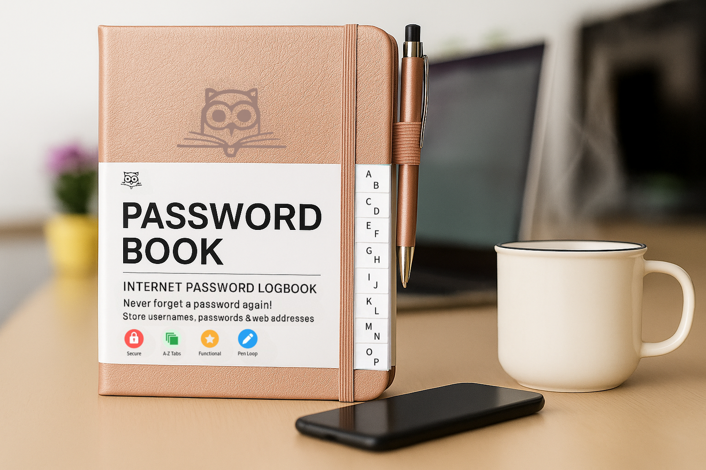 Password Organizer Book - Store Usernames & Passwords Offline