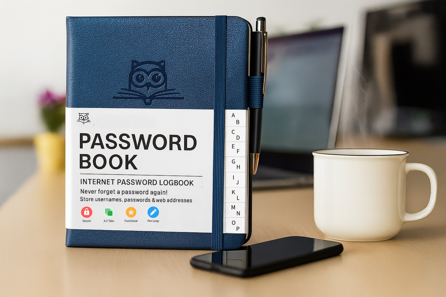 Password Organizer Book - Store Usernames & Passwords Offline