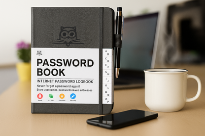 Password Organizer Book - Store Usernames & Passwords Offline
