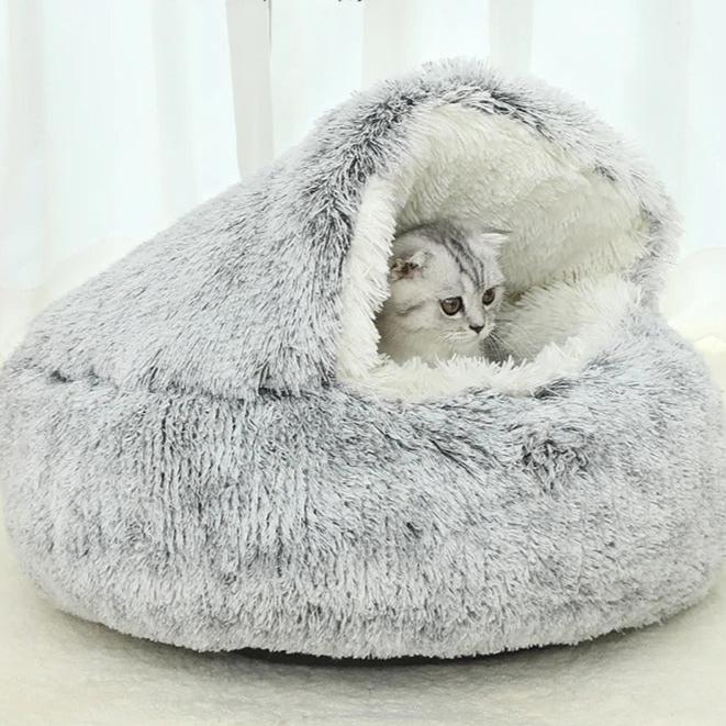 SnuggleCove™ - Hooded Plush Pet Bed