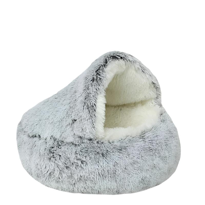 SnuggleCove™ - Hooded Plush Pet Bed