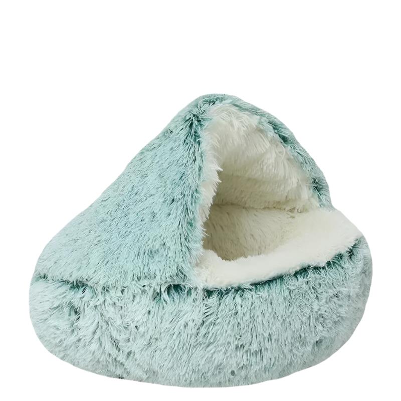 SnuggleCove™ - Hooded Plush Pet Bed